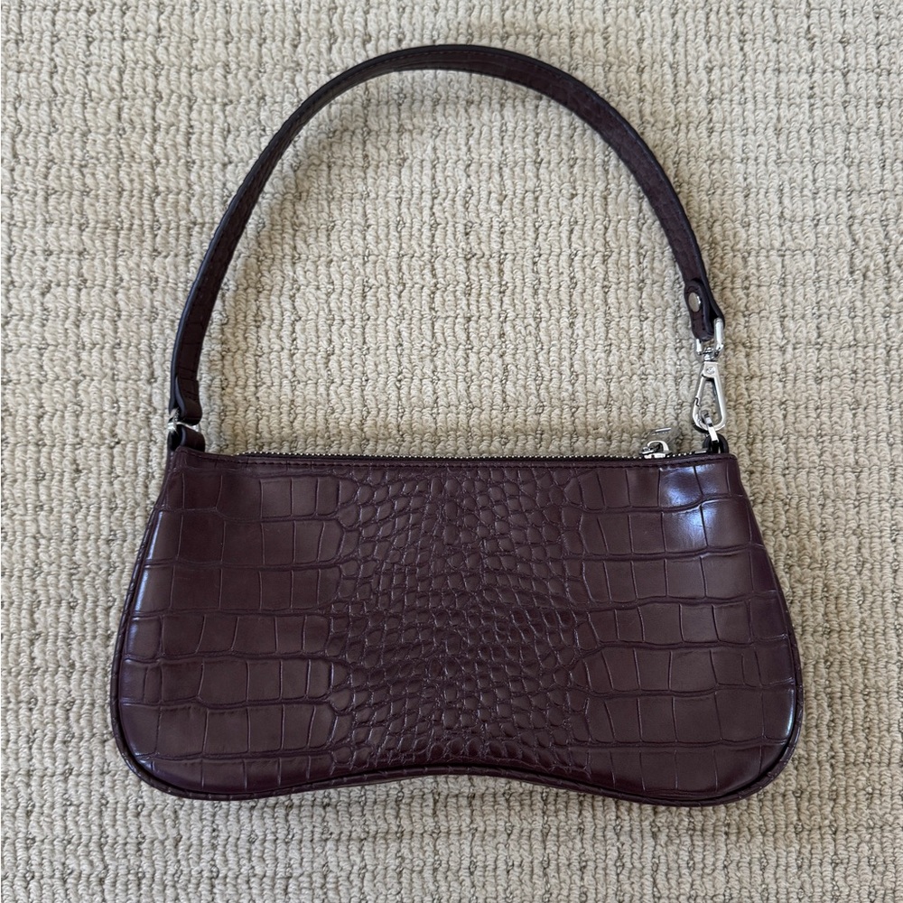 JW PEI Brown Crocodile-Embossed Shoulder Bag